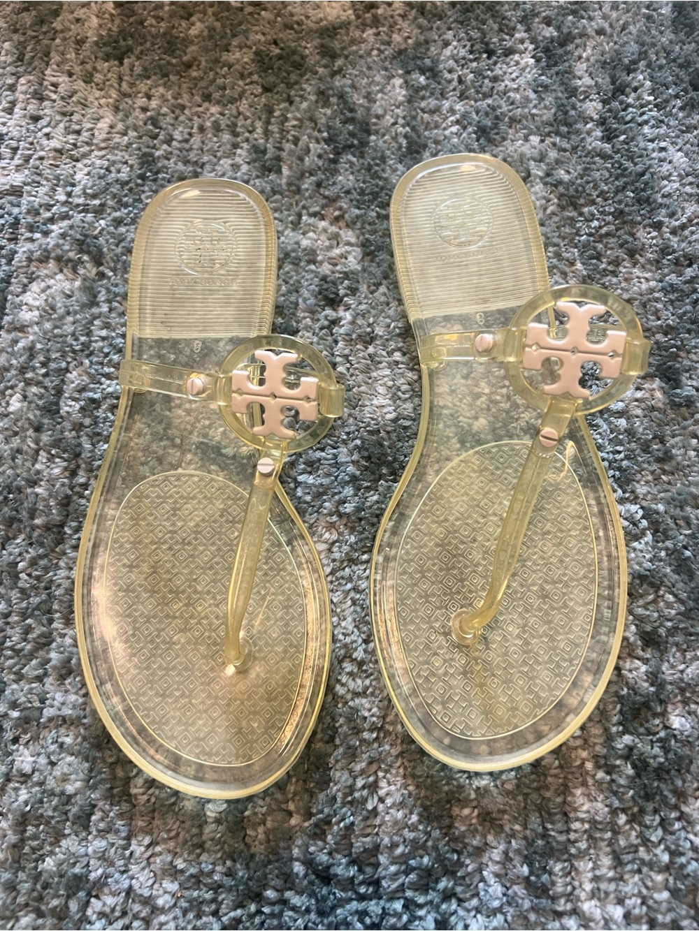 Tory Burch Clear Yellow Jelly Thong Sandals Size 8